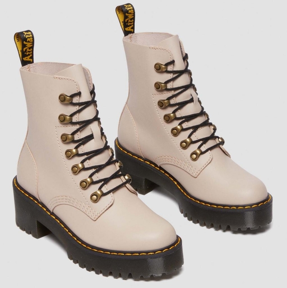 Dr. Martens "Leona" Leather Heeled Boots - Picture 2 of 13